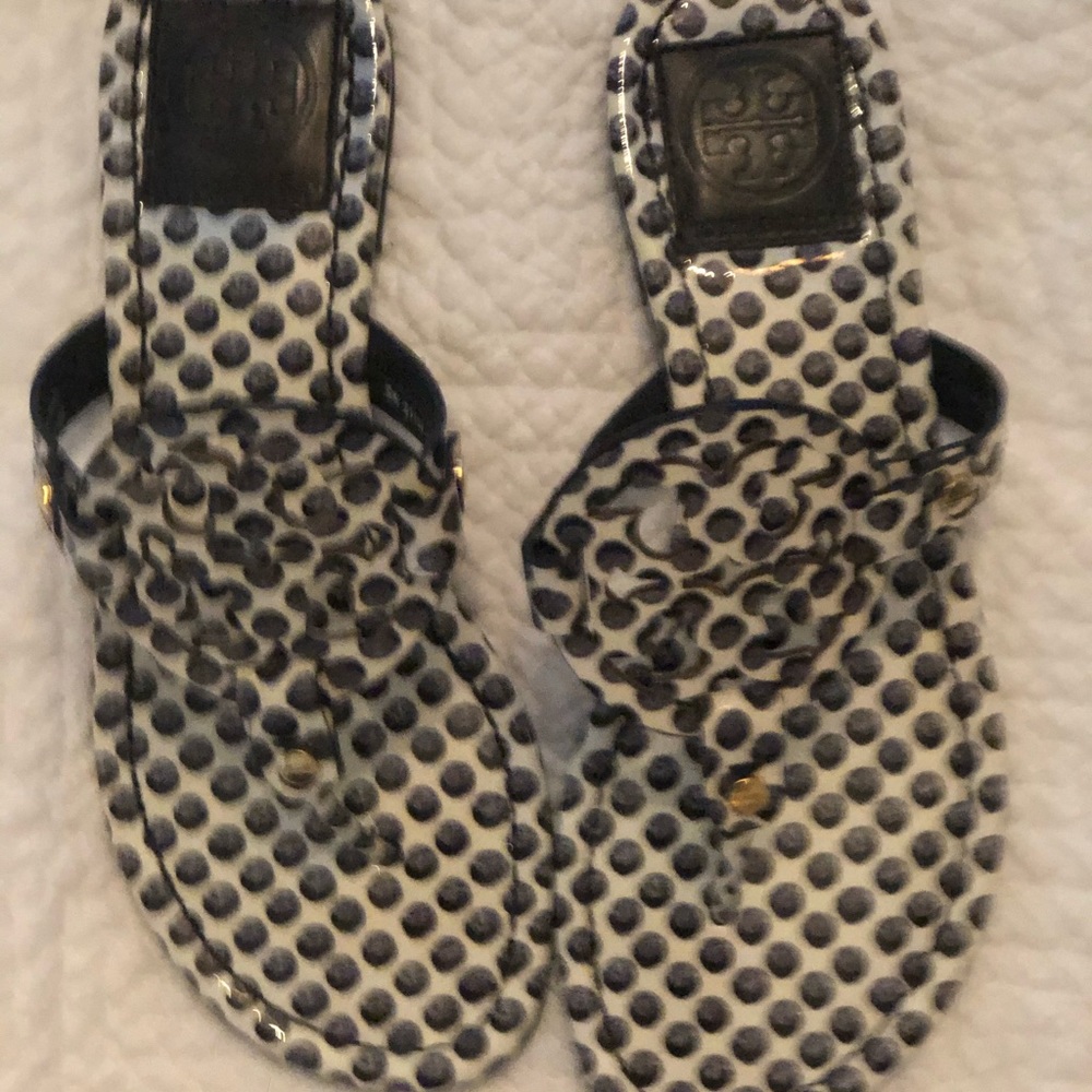 Tory Burch Miller Sandal Blk/wht Vintage Vachetta